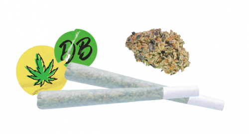 Dime Bag stickers, whole nug flower, preroll joints